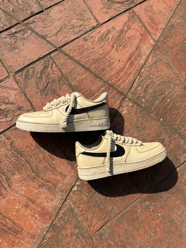 Nike Air Force 1 x Coffee x Black Studded Swoosh